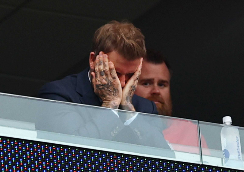 David Beckham此役也在場邊觀戰。(圖/達志/路透社)