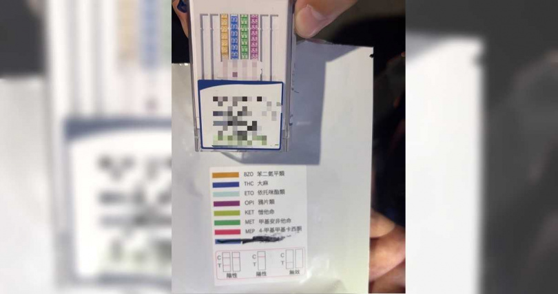 警方透過唾液快篩驗出三種毒品陽性反應。(圖/警方提供)