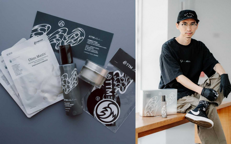 TTM x REACH聯名禮盒/2,190元 內含面膜舒醒前導噴霧水聯名款+希俄斯乳香柔衡生物纖維面膜3片+希俄斯乳香柔衡煥膚乳霜+REACH限定貼紙五款。(圖/品牌提供)