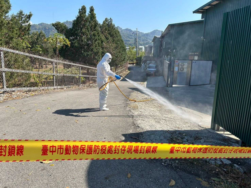 台中豐原區蛋雞場爆發H5N1禽流感，市府成立前進指揮所進行撲殺與消毒作業。（圖／台中市政府提供）