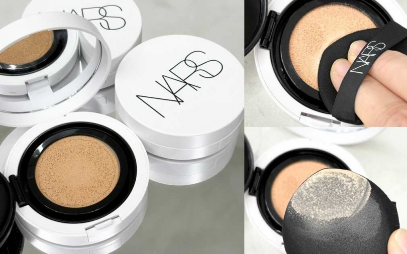 NARS裸光凝亮水精華氣墊SPF50+ PA++/2,200元 可以無時無刻帶著走的保養精華氣墊!添加有高濃度維他命C,讓你越拍越亮從早到晚不關燈。(圖/吳雅鈴攝)