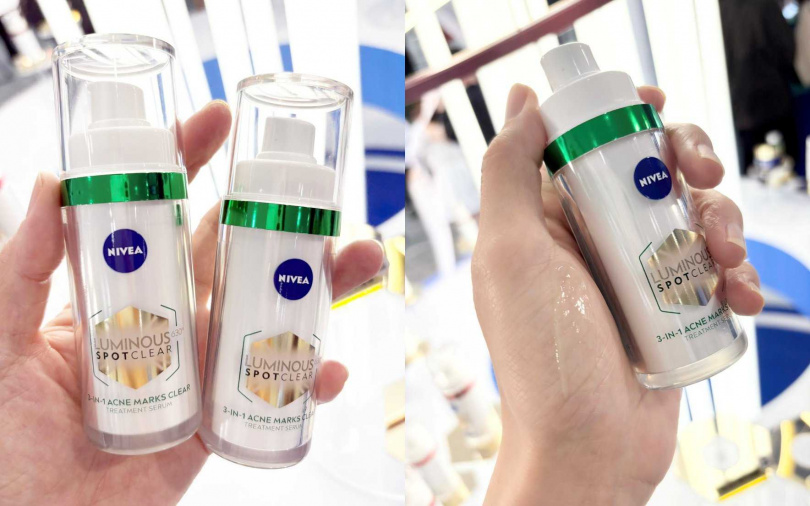 妮維雅LUMINOUS630®淡斑煥膚精華30ml／1,499元 膠狀質地清爽不黏膩。（圖／吳雅鈴攝）