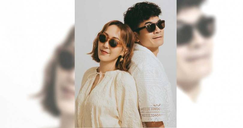 夫妻檔與墨鏡品牌合作推出聯名款。（圖／有魚娛樂提供）