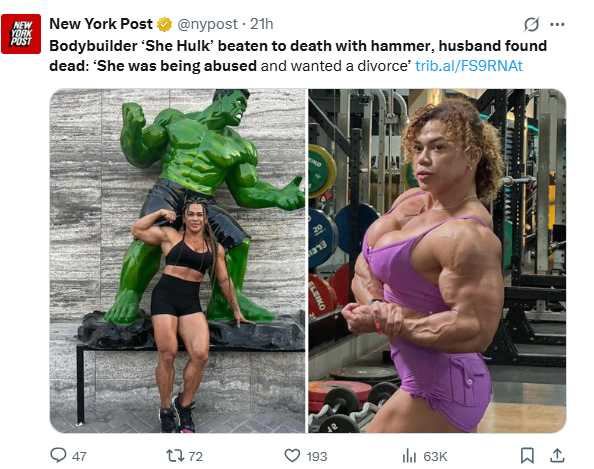 曼德茲與丈夫蓋林婚姻近年傳出不睦，疑似家暴累積導致悲劇發生。」（圖／翻攝自X）