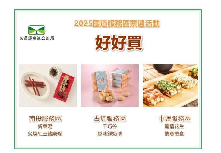 國道服務區好好買TOP前3名。（圖／高公局提供）