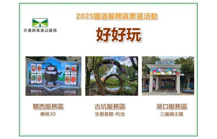 國道服務區好好玩TOP前3名。（圖／高公局提供）