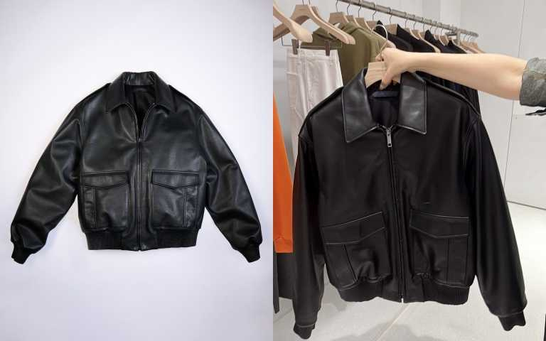 這件皮衣的靈感來源是當年他在唸大學的時候，爸爸來國外看他，怕他冷留下的皮件外套，這次重新詮釋出對爸爸的思念與愛而製作出這件時髦又復古的皮外套！（圖／品牌提供）
