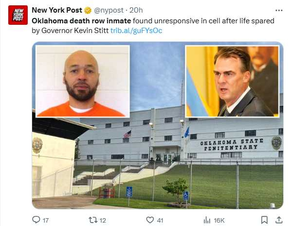 伍德之子布蘭登批評臨時赦免的流程安排,直言是對家屬與當事人精神上的酷刑。(圖/翻攝自X,New York Post)