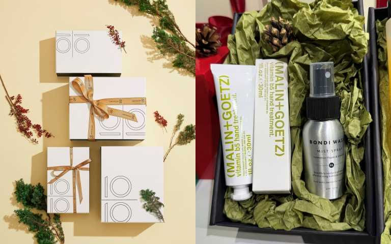 晨光祝福・植萃手部防護組，BONDI WASH 植萃防護噴霧、(MALIN+GOETZ) 佛手柑護手霜／1,050元。（圖／品牌提供、黃筱婷攝）