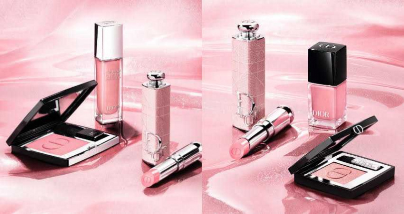 迪奧癮誘粉漾潤唇膏#212 3.2g／1,400元、迪奧豐漾俏唇蜜 #212 6ml／1,380元、迪奧超完美持久亮采露#212 10ml／1,750元、迪奧亮彩指甲油#212 10ml／1,000元（圖／品牌提供）