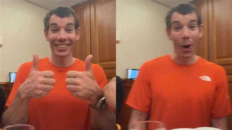 霍諾德來台爬台北101，也到鼎泰豐用餐，讚不絕口。(圖／翻攝自　Brett Lowell IG)