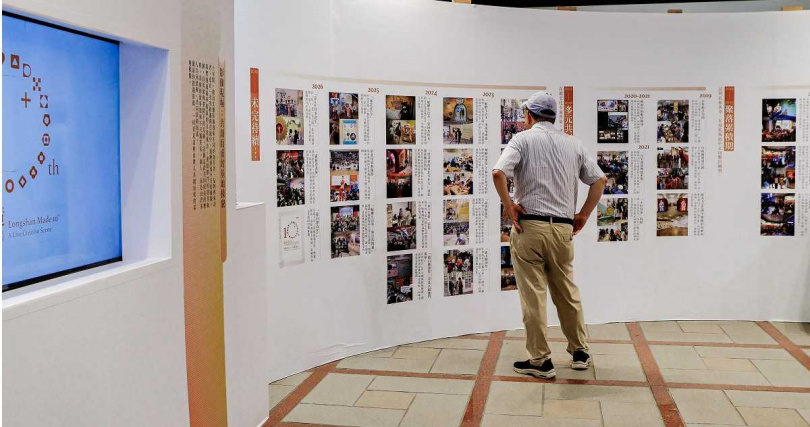 透過歷史照片,在年軸牆上梳理整個文創基地發展歷程、空間上的改變,還有各種重大活動的留影紀念。(圖/主辦單位提供)