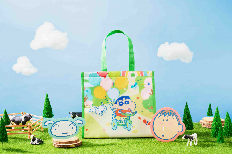 品田牧場x蠟筆小新推出聯名周邊商品。（圖／品田牧場提供）