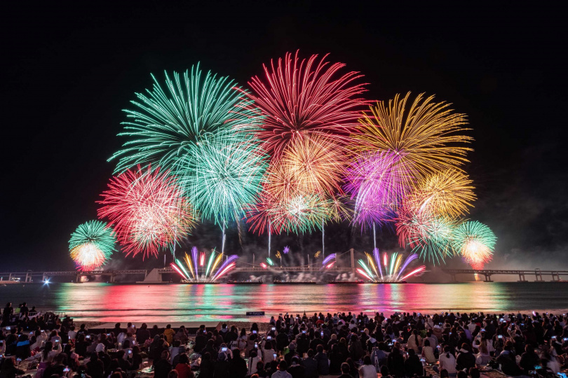 備受矚目的「2025釜山國際煙火節」已於KKday上搶先開賣座位區門票。(資料照,圖/KKday提供)
