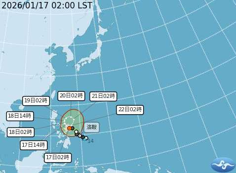 輕颱「洛鞍」預估不會侵台。（圖／中央氣象署）
