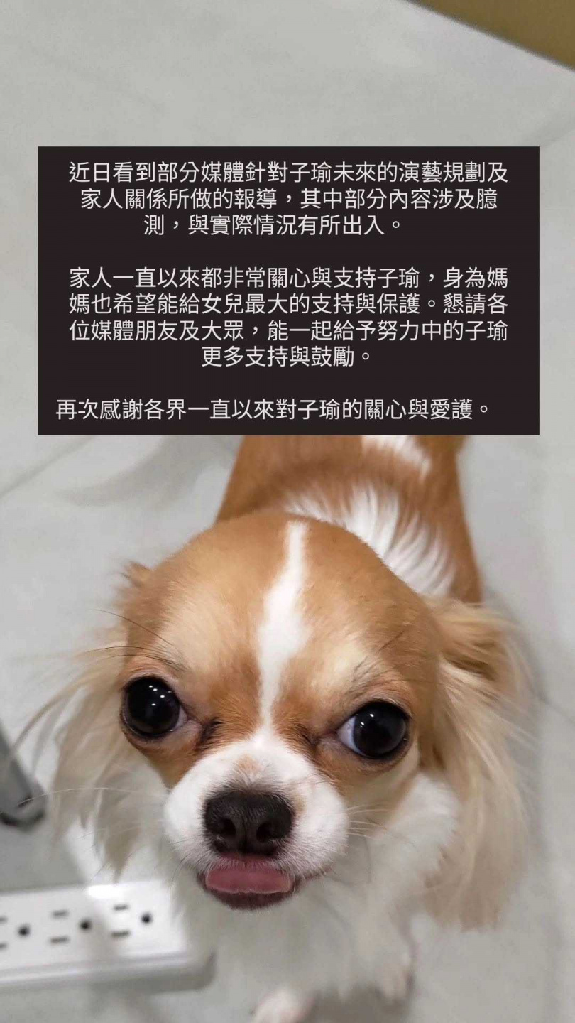 子瑜媽媽發聲。(圖/翻攝自黃燕玲IG)
