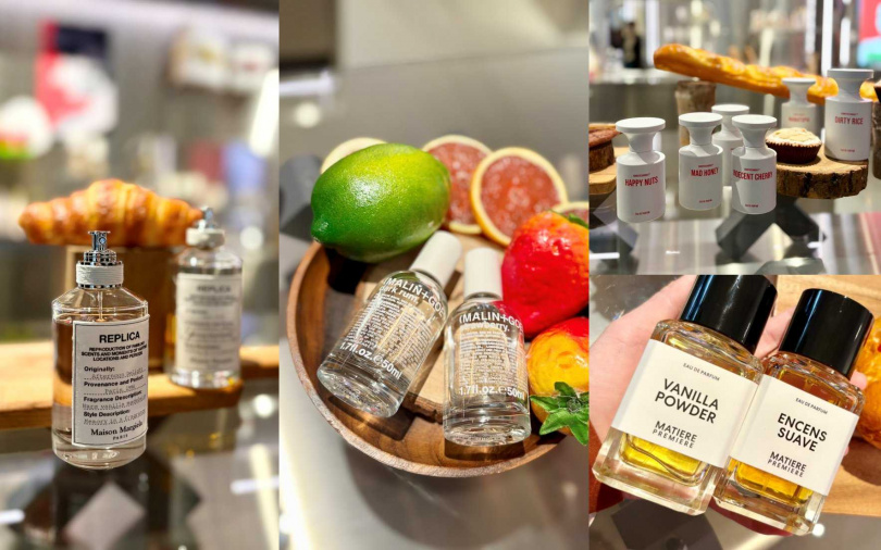 10X松菸概念店1樓陳設有10款精選自世界各地調香師的傑出作品,例如來自法國的Matiere Premiere,以濃郁香草與乳香為主題,勾勒出甜美又深沉的層次;日本AHRES則以百香果與麝香調,營造出自由奔放的異國氛圍。(圖/吳雅鈴攝)
