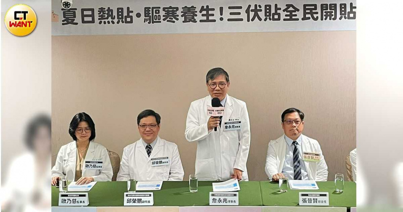 中醫師公會全聯會理事長詹永兆在記者會中致詞。(圖/林則澄攝)