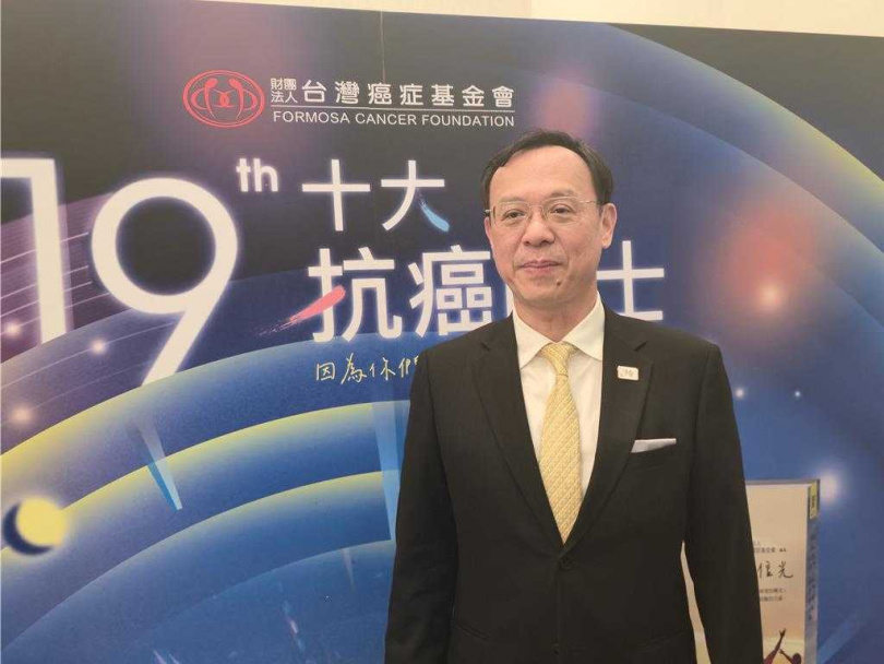 衛福部長石崇良今出席「台灣癌症基金會第十九屆十大抗癌鬥士頒獎典禮」。（林周義攝）