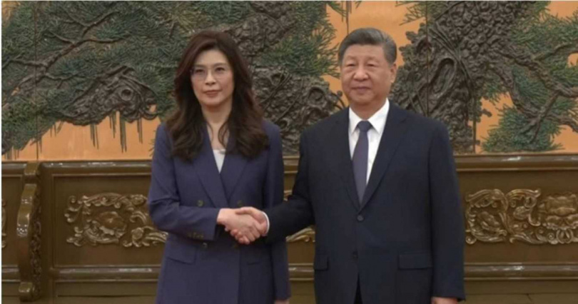 國民黨主席鄭麗文(左起)與對岸國家主席習近平稍早同框會談。(圖/報系資料照)