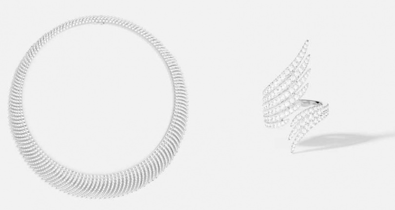 APM Monaco個性棕櫚項鏈／29,400元，個性棕櫚戒指／5,700元（圖／品牌提供）