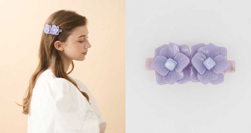 Alexandre de Paris 紫玉髓木蘭花仕女夾 ／8,100元（圖／品牌提供）