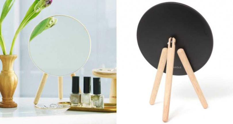 LAKOLE 圓形三腳站立式化妝鏡／390元（圖／取自 lakole_taiwan IG）