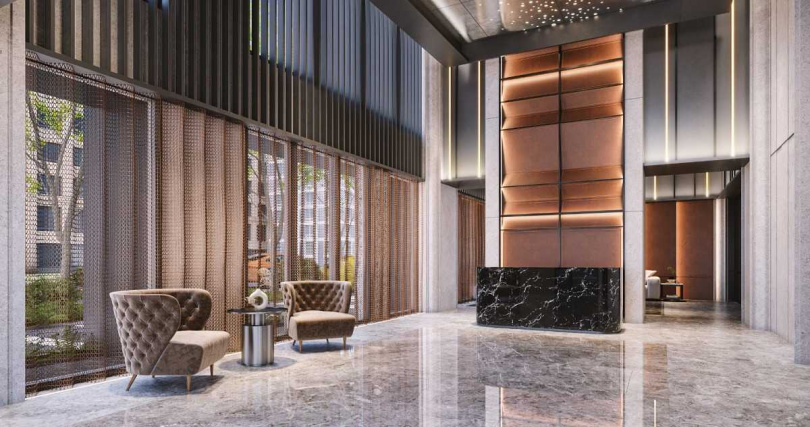 「V市政」迎賓大廳3D示意(圖/客戶提供)。