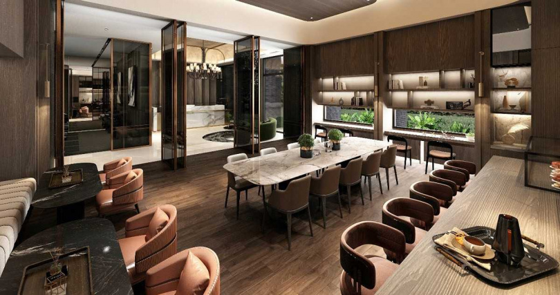 「三福宅邸」多功能交誼廳3D示意(圖/客戶提供)。