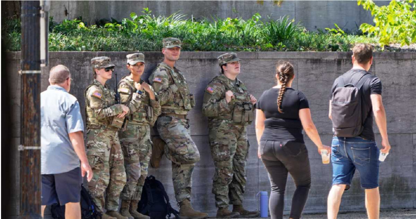 部署到華盛頓特區的國民警衛隊成員。（圖／達志／美聯社）