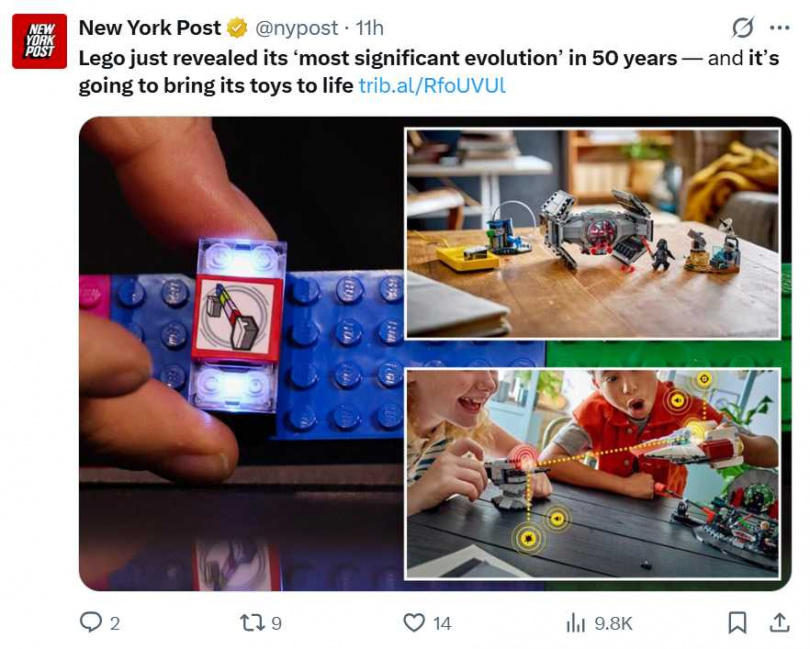 首波上市的星際大戰系列智慧積木，搭配電影場景設計強化沉浸感。（圖／翻攝自x，@nypost）