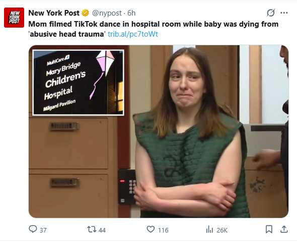 范德貝克因涉嫌虐待7週大兒子致死遭起訴,出庭時在法庭上落淚。(圖/翻攝自X,@nypost )