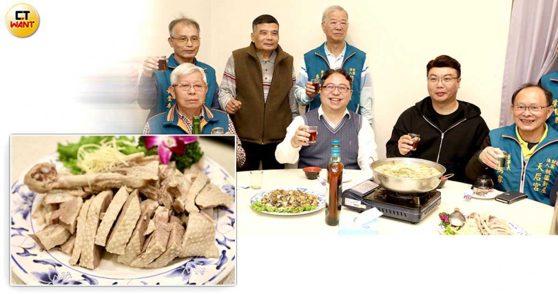 鵝肉市場素有「南台西、北新屋」之稱，黃世杰推薦新屋在地的郭家鵝肉海鮮，圍爐團圓正對味。（CTWant合成圖／方萬民攝）