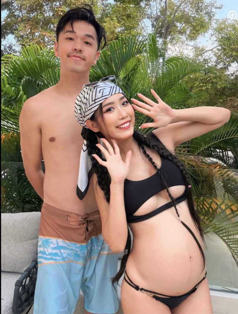 香蕉帶著懷孕的老婆去泰國考艾渡假,全力配合安太座。(圖/翻攝香蕉臉書)