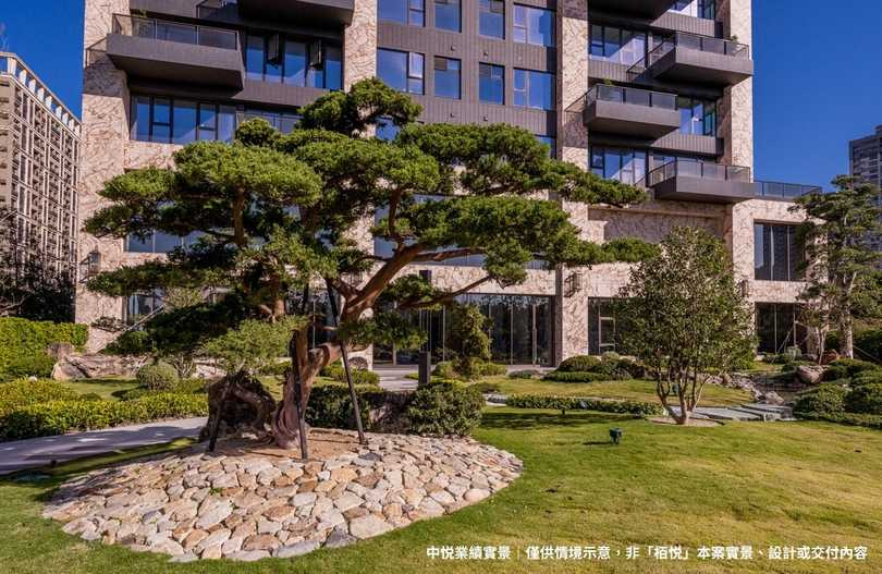 面向社區中庭格局,兼顧綠景、採光與居住隱私。(圖片提供/中悦栢悦)