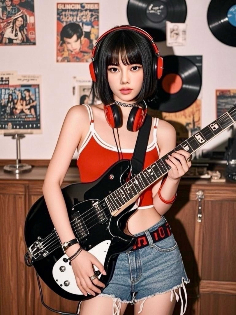 米拉蜜收到陳子鴻老師親贈的吉他。(圖/喜歡音樂提供)