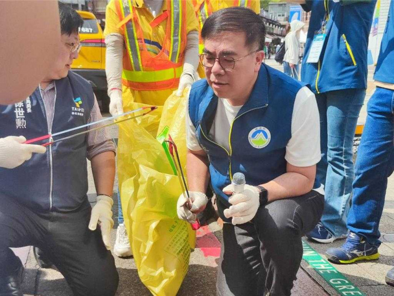 環境部長彭啓明今天出席地球日活動。（圖／中國時報林良齊攝）