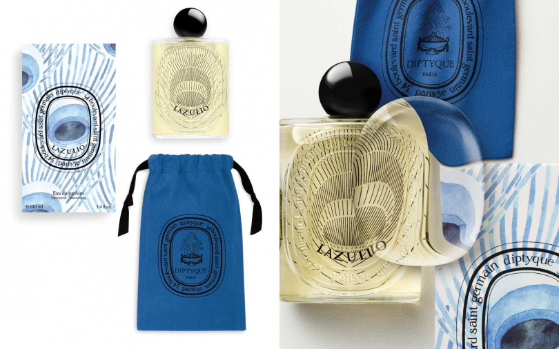 就連包裝紙盒亦飾以藍色水彩色調的孔雀圖案，每一根羽毛都堪稱充滿夢幻色彩的藝術品。（圖／品牌提供）