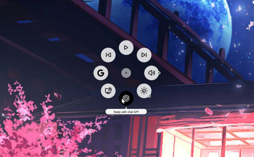 只要點擊按鈕，隨時隨地都能呼喚出來的Actions Ring。（圖／廖梓翔攝）