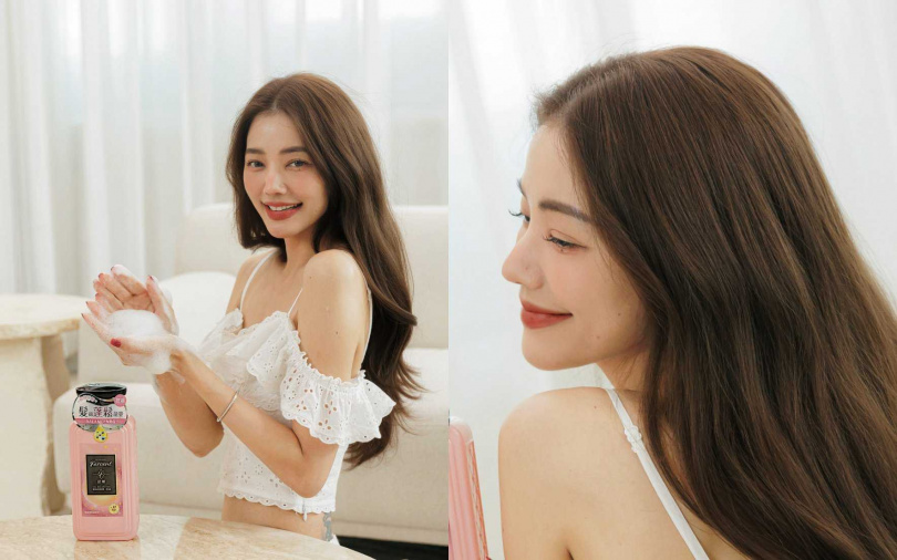 許路兒最愛具備控油的「髮絲蓬鬆款」，另外還會視髮況與「髮肌修護款」交替使用。（圖／品牌提供）