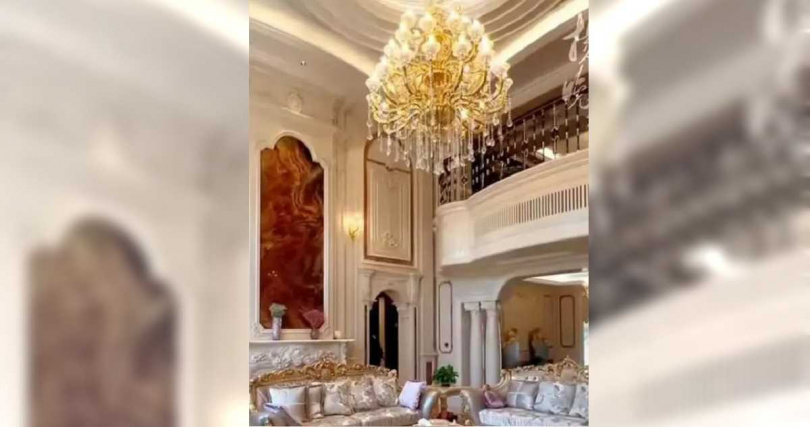 黃某租用的豪車與豪宅外觀。(圖/翻攝自揚子晚報)