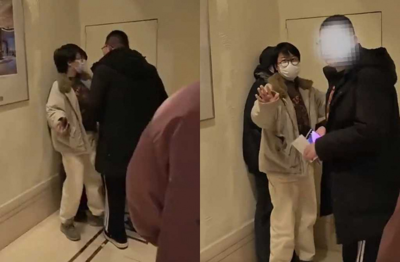 文淇昨（8日）晚在大陸參加新作品首映活動，遇到陌生男討要簽名，卻一路把她逼到牆角，場面相當嚇人。（圖／翻攝自微博）