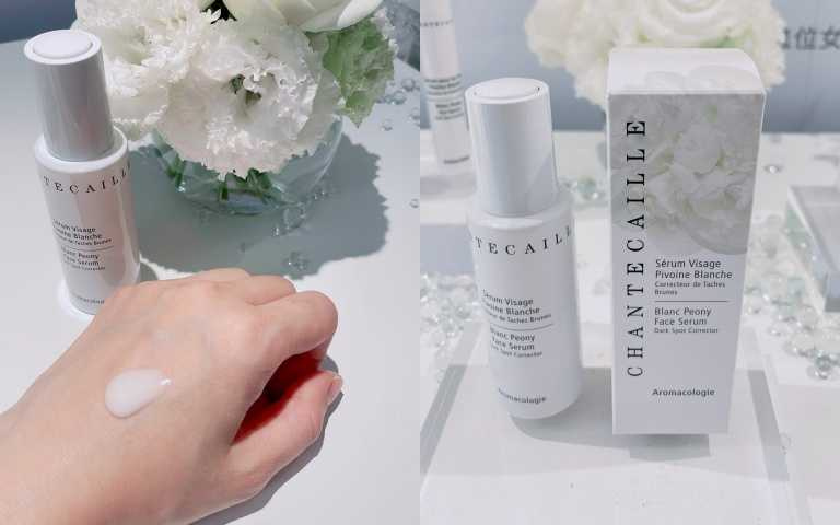 質地滑順、延展性高,富含雪牡丹萃取+Thiamidol,作為夜間修護或日常提亮打底都很合適。香緹卡 雪牡丹臻白透亮精華30ml/14,000元(圖/黃筱婷攝影)