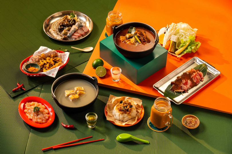 泰滿足雙人餐嚴選「泰泰滾雞湯」，搭配經典368套餐與豐富海鮮拼盤、泰式搖搖酥肉條及大叔現沖泰奶／勝獅啤酒飲品任兩杯，還能從泰國季小點中5選2。（圖／雞湯大叔提供）