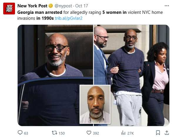 案件發生於1995至1997年間的紐約皇后區，多名女性受害，當時受害者皆配合採集DNA證據。圖翻攝自X，@nypost）