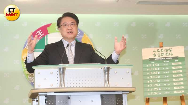 前民進黨秘書長林右昌(圖)政治資歷足以在2026一戰台北市長蔣萬安,他會參戰嗎?各界關注。(圖/CTWant攝影組)