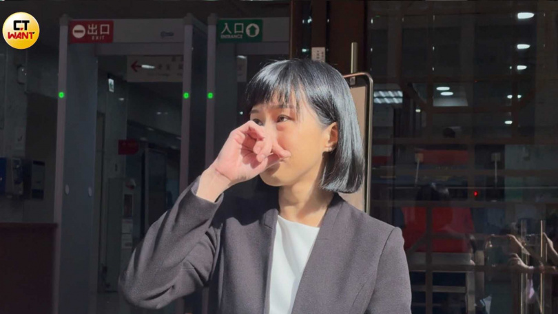 林沄蓁受訪時,一度激動到落淚。(圖/翁靖祐攝)