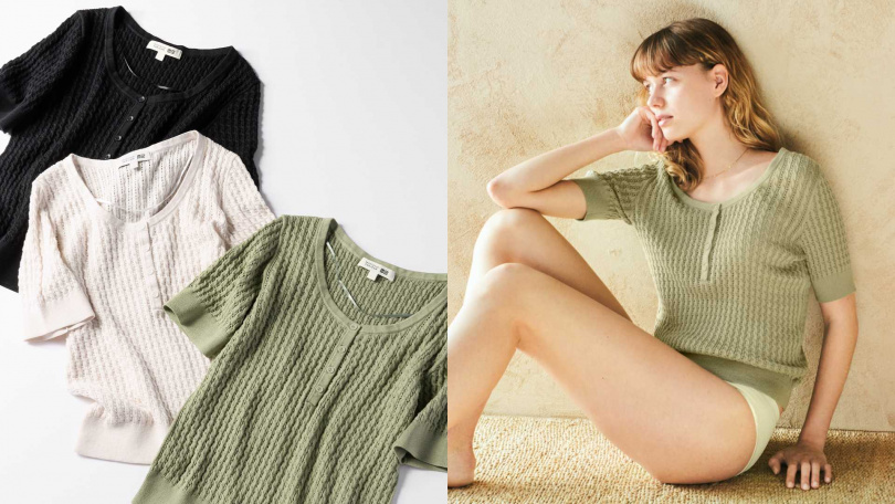 亨利領針織衫(短袖)／790元（圖／品牌提供）