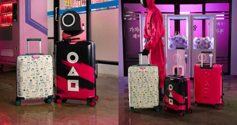 American Tourister x《魷魚遊戲》登機箱／4,680元，24吋行李箱／5,480元（圖／品牌提供）