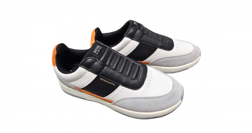 改裝出清回饋55名會員，推出Royal Elastics男款拚色休閒鞋，原價4,270元，特價990元，顧客驚喜不間斷。（圖片提供／禮客）